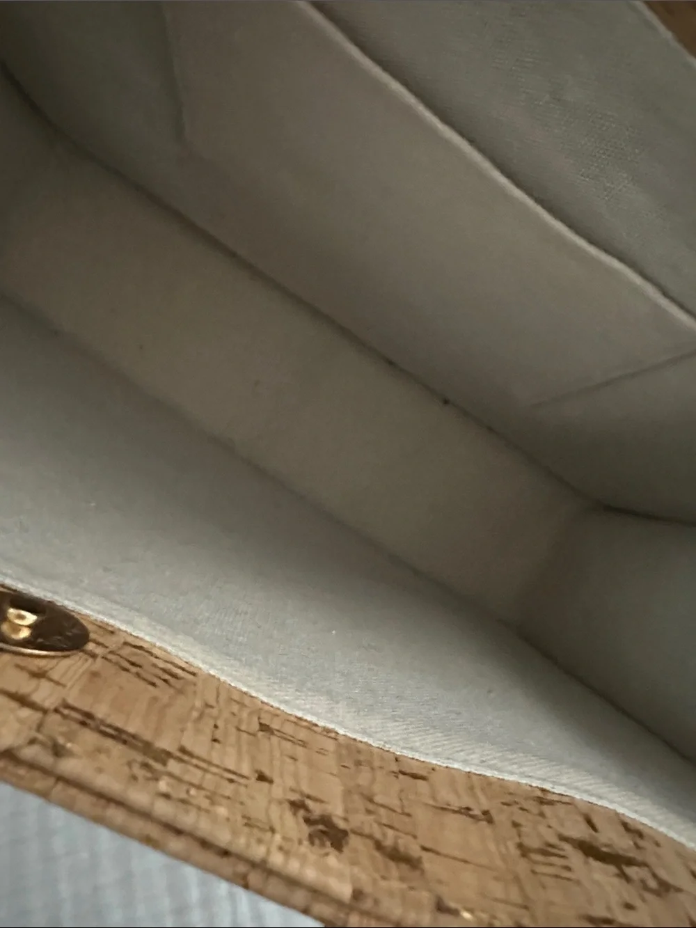 Cork Tote Bag with Gold Fleck Detail - Tan